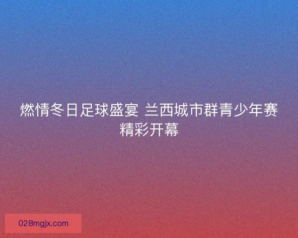 燃情冬日足球盛宴 兰西城市群青少年赛精彩开幕