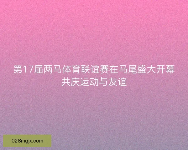 第17届两马体育联谊赛在马尾盛大开幕共庆运动与友谊